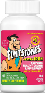 Flintstones Vitamins Chewable Kids Multivitamin with + Extra Iron for Toddler & Kid with Vitamin C, D, Vitamin B12, 160 Count (Packaging Will Vary)