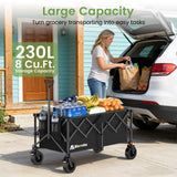 Blomoba Collapsible Wagon Cart, Folding Cart with 330LBS Capacity, Black