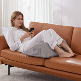 Bedluxe Knee Wedge Pillow, Memory Foam Leg Pillow Knee Pillow for Back Sleeping, Wedge Pillows for Legs Post Surgery, Triangle Pillow for Knee Support, Leg Elevation, Knees Hip Back Pain Relief, Grey