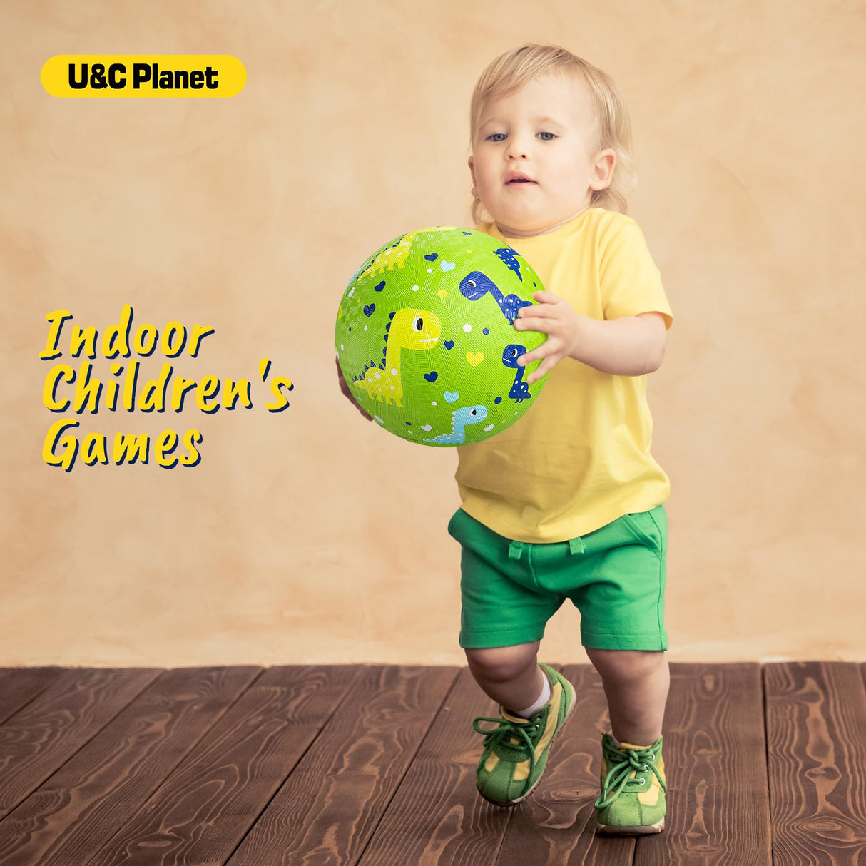 U&C Planet 2 Pack Playground Balls for Toddler Kids, 8.5 inches Cartoon Rubber Balls with Pump, Kickball Outdoor Indoor Game, Great Gift for Boys Girls Aged 1 Above, Operation Christmas Child Shoebox