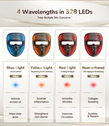 JOVS Red Light Therapy Mask for Face, LED Face Mask Light Therapy with Near-Infrared Red Light, 4 Modes and Portable Skin Care Tools for Home Use