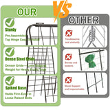 Heavy Duty 50"x17" Adjustable A-Frame Trellis for Climbing Plants – Rust-Proof Metal Garden Trellis with Dense Grid Design, Perfect for Raised Beds, Tomatoes, Cucumbers & Outdoor Vines (Black, 1 Pcs)