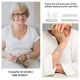 Hearkent Talking Watch for Women-Senior or Visually Impaired Watches American-Style English Voice Timekeeping Watch-Ideal Gifts for Mother or Sisters.(Pink)