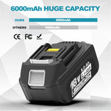 CHAUNVEN 6.0Ah Battery Replacement for Makita 18V Battery Compatible with 18 Volt BL1860B BL1850B BL1840B BL1830B BL1815B Batteries