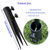 Wdwlbsm 4 Pcs Steel Torch Stakes,Garden Stakes for Outdoor Lights,Metal Ground Spike Replacement Stakes for Solar Lights & Live Flame Torches,Outdoor Torch Stand Stake for Flagpoles, Fishing Rods