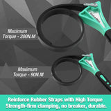 ValueMax 2-piece Strap Wrench Set, Adjustable Oil Filter Wrench with Max Diameter 4" (Small) and 6"(Large) for Shower Head Water Filter, Jar Opener Set, Green