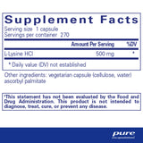 Pure Encapsulations L-Lysine - Essential Amino Acid Supplement for Immune Support & Gum, Lip Health* - with L-Lysine HCl - 270 Capsules
