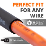 Wirefy | Heat Shrink Tubing - 3/8" inch - 3:1 Ratio - Adhesive Dual Wall Waterproof - Heat Shrink Tube - Heatshrink Tubes - Black - 50 Feet Roll | Trusted UL Certification