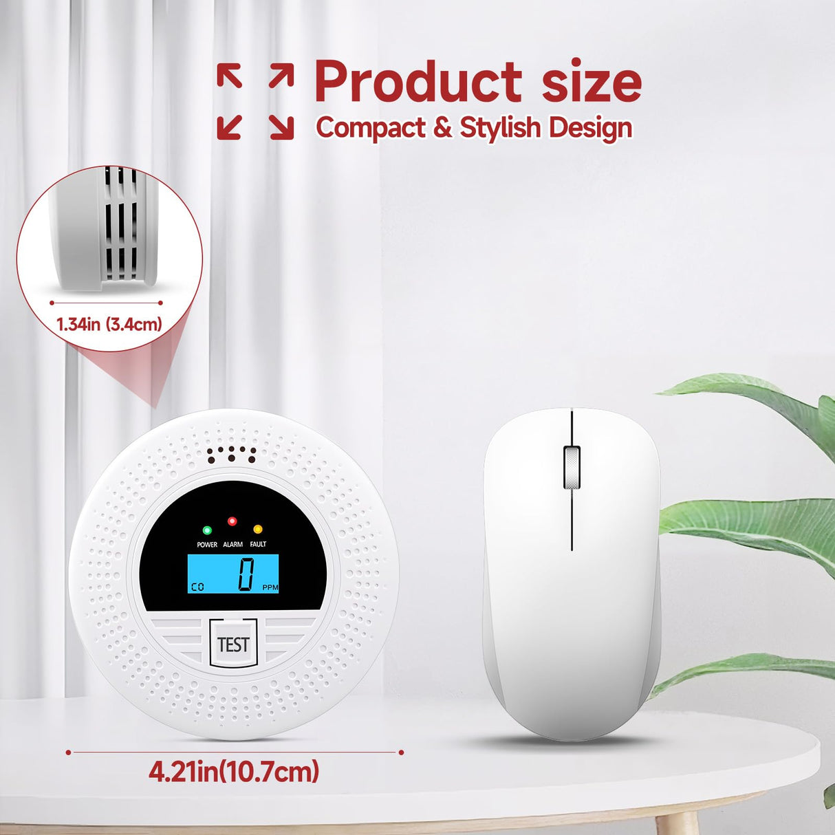 3-Pack Interconnected Smoke Detectors and Carbon Monoxide Alarm with Test & Silence Button, Battery Powered, Smoke and CO Detector for Any Room, Peace of Mind