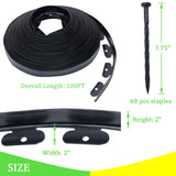 Landscape Edging 2 Inch Tall 100 FT, Garden Edging Border with 5 Pcs Connectors and 60 Pcs Anchoring Spikes for Garden Flower Beds Yard Lawn