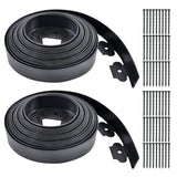 Garden Edging 60ft x 2 Inch Black Landscape Edging, 54 Spikes for Lawn 2 Inch Tall