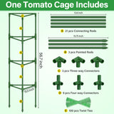 Legigo 2 Pack 57 Inch Tomato Cage for Garden, Heavy-Duty Tomato Trellis Plant Support Stakes, Adjustable Garden Trellis Plant Cage for Climbing Plants Peppers Outdoor Raised Garden Bed and Vegetables