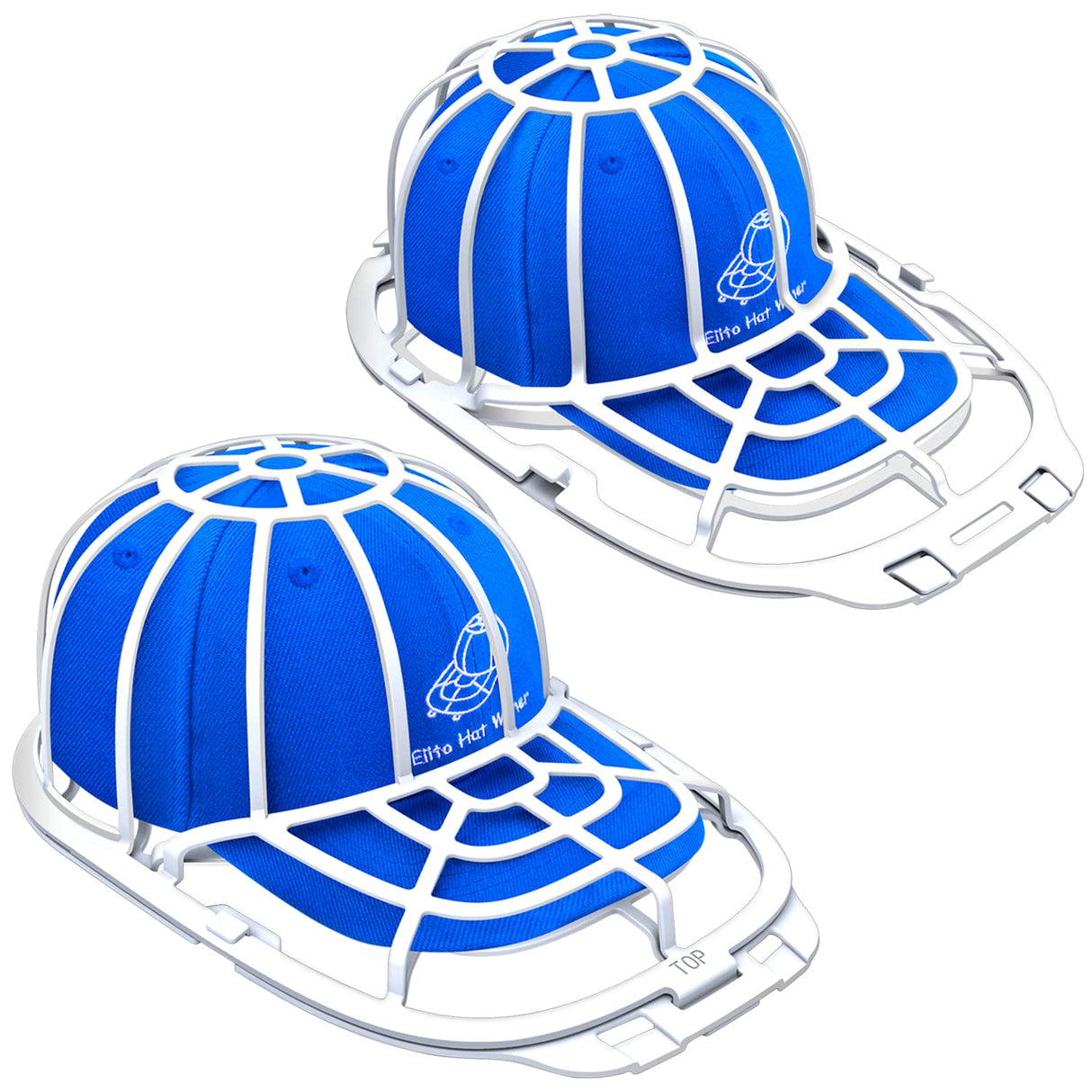 Eiito Hat Washer for Washing Machine, Hat Washer Cage, Hats Cleaner for Baseball Caps 2 Pack 2 Sizes Fit for Adult and Kid's Baseball Caps, White