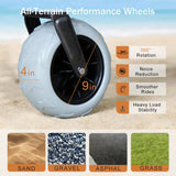 OTIATrail 300L Foldable Beach Wagon with Tailgate, 9" Flat-Free PU Wheels, Heavy Duty Utility Wagon Cart for Camping, Sports, Shopping, Garden, Outdoor, Navy Blue