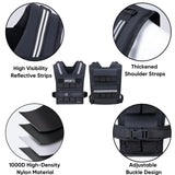 APEXUP Adjustable Weighted Vest Men 20lbs/30lbs/40lbs Weights with Reflective Stripe, Weight Vest Woman Workout Vest for Strength Training Running Walking (40 lbs)