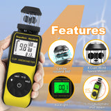 Handheld Anemometer Update Wind Meter with 360° Rotation Any Wind Direction for Measuring Wind Speed, Temperature with LCD Backlight for Shooting, Drone Flying- RQ-881M