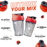 HELIMIX 1.5 Vortex Blender Shaker Bottle Holds Upto 20oz | No Blending Ball or Whisk | USA Made | Portable Pre Workout Whey Protein Drink Shaker Cup | Mixes Cocktails Smoothies Shakes | Top Rack Safe