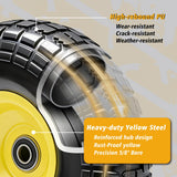 Nuphtun 13 Inch 4.00-6 Flat Free Tire and Wheel Replacement for Gorilla Cart with 5/8" & extra 3/4" Bearings, 4.00-6 Wheelbarrow Tire, 13" Garden Cart Wheels, Trailer Turf Tire, 2 Pack