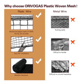 ORIVOGAS Deer Fence Netting,Plastic Mesh Fence 6.5x50ft,Reinforced Edges 55gsm Heavy Duty Animal Barrier,Ideal for Garden Netting,Against Bird,Temporary Fence,Fruit Plant Protection,Black
