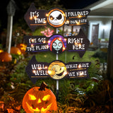 Lighted Jack Sally Yard Signs, Scary Halloween Decor Christmas Nightmare Halloween Decorations Outdoor Before Party Lawn Cute Garden Yard Stakes Outside Arrow Decorations Clearance