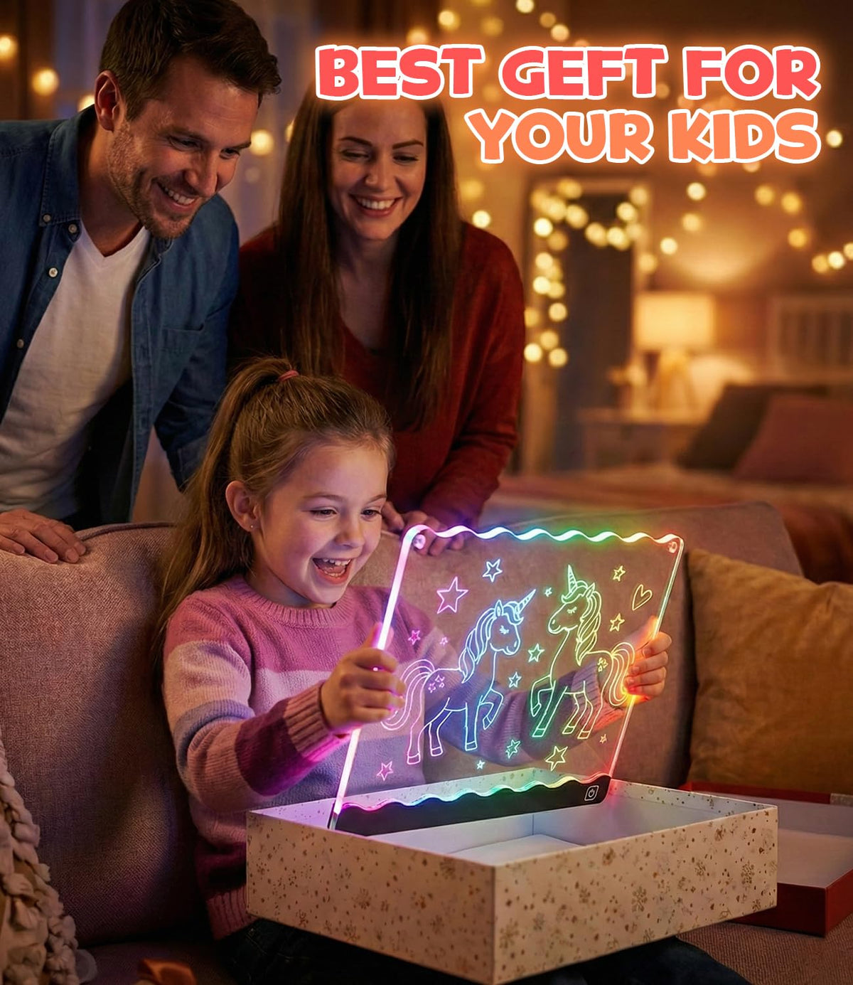 LED Drawing Board for Girls, Arts Gifts Kit and Crafts Toys for 3+ Year Old
