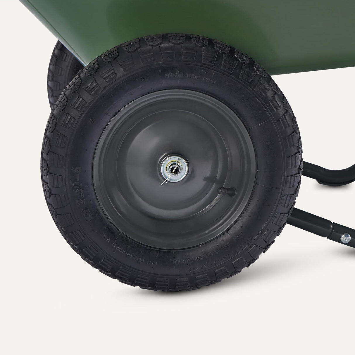 Amazon Basics Garden Wheelbarrow, Heavy Duty, 330 Pounds Capacity, 3.7 Cubic Feet, 26.8W x 53.9D x 27.2H inches, Green, 1-Pack