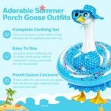 Xihaian Bikini Porch Goose Outfits for 23'' Porch Lawn Goose Costume Hawaiian Clothes for Summer Outdoor Garden Yard Decor