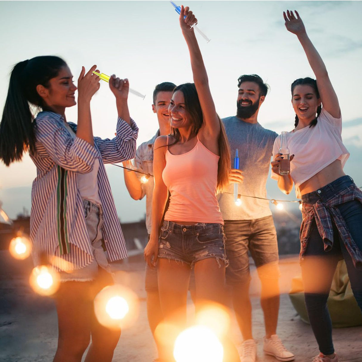 Kid2Kit 100 Pack Syringes for Jello Shots, 20mL Party Jello Shot Syringes with Cap BPA Free, Washable,Durable, Party Nurses, Halloween, Thanksgiving day, Christmas