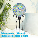 VCUTEKA Solar Gazing Ball, 10" Glass Gazing Balls Sphere with Solar Light for Garden Decor Lawn Outdoor Yard Decorative