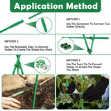Cludoo 208PCS Garden Stakes Set with 60 Sets Fiberglass Plant Stakes Sticks Supports and Accessories, DIY 4ft 5ft 6ft 7ft Tomato Stakes for Tomato,Vegetables, Pepper, Fences Indoor Outdoor Plants
