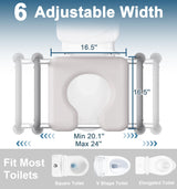 HOMLAND Toilet Seat Risers for Seniors, 400 LBS Raised Toilet Seat, FSA HSA Toilet Riser with Handles, Handicap Elevated Toilet Seat with Adjustable Height & Width for Elderly, Pregnant, Gray