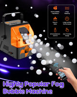 Fog Machine, 400W Fog Bubble Machine with Wireless Remote Control, 3 in 1 Smoke Bubble Machine, Bubble Fog Combo for Indoor Outdoor Events Party Wedding Birthday Halloween Christmas