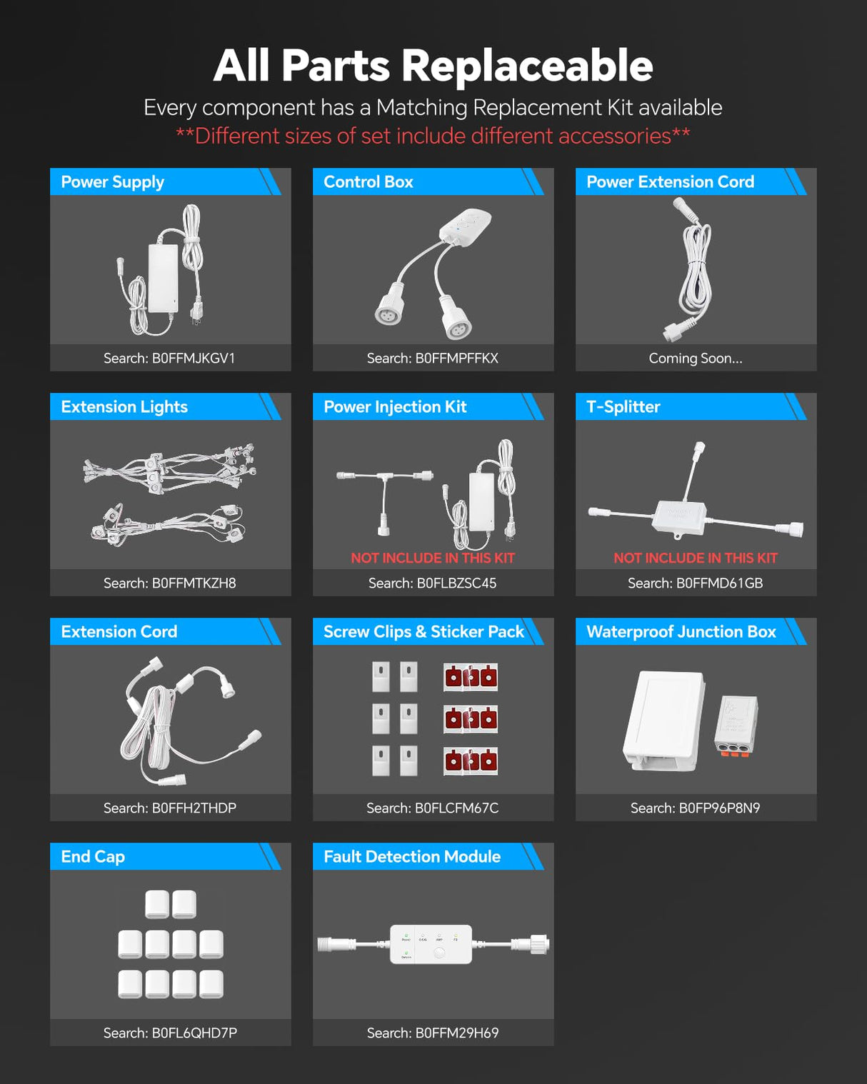 ASAHOM Permanent Outdoor Light Pro S108B, 100FT with 72 RGBCW 70lm LED, WLED Integration, AI Lighting, 30000 Lighting Effect Combination, IP67 Waterproof for Halloween Christmas and Daily Decor, White