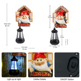 Goodeco Gnome Tree Hugger with Solar Lantern - Garden Gnome for Outside Decor,Tree Face Garden Statue,Gift idea 5.5x10.6 inch