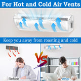 Binazon Heating & Air Vent Deflector for Vents, Sidewall, Ceiling, Floor Registers - Adjust Between 9"-14", Magnetic Vent Covers for Air Conditioning, Heat, AC, Floor, Under Furniture (3 Pack Clear)