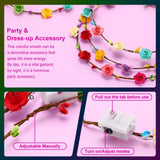 HONLYNE 54 PCS LED Flower Crowns Headbands, Light Up Flower Crowns For Women, Glow in the Dark Headband for Wedding Reception Mardi Gras Cosplay Princess Party Favors Birthday Christmas Halloween