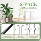 2 Set 32'' Taller Plant Trellis for Climbing Plants Indoors & Outdoor, Garden Metal Trellis Plant Support for Potted Plants, Houseplants, Flowers Vine, Ivy, Pothos, Monstera