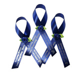 Personalized Memorial Service Funeral Ribbon Pins 20 Cross Religious Celebration of Life Custom Made Awareness Remembrance Anniversary Death Cross Sympathy In Loving Memory Angel (Royal Blue)