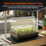 SOLIGT [Thick Plastic] 3-Set Strong Seed Starter Trays with 5" Humidity Domes for Seed Starting, Germination, Seedling Propagation & Plant Growing, Holds 144 Cells in Total