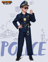 JOYIN Toy Halloween Kids Police Costume, Police Officer Costume for Boys, Kids Cop Outfit with Toy Accessories for Unisex Halloween Pretend Roleplay, Themed Party (Small, 5-7 yrs)