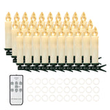 Daord 30 PCS Flameless LED Taper Candles Battery Operated Christmas Tree Candle Lights Electric Fake Candles with Remote Timer Perfect for Holiday Home Garden Wedding Parties Decor (30 PCS,Ivory)