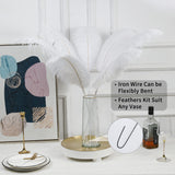 Soarer White Large Ostrich Feathers - 10Pcs Making Kit 34inch Extra Large Ostrich Feathers Long for Tall Vase,Floral Arrangement,Christmas Party Centerpieces and Wedding Home Decoration(White)