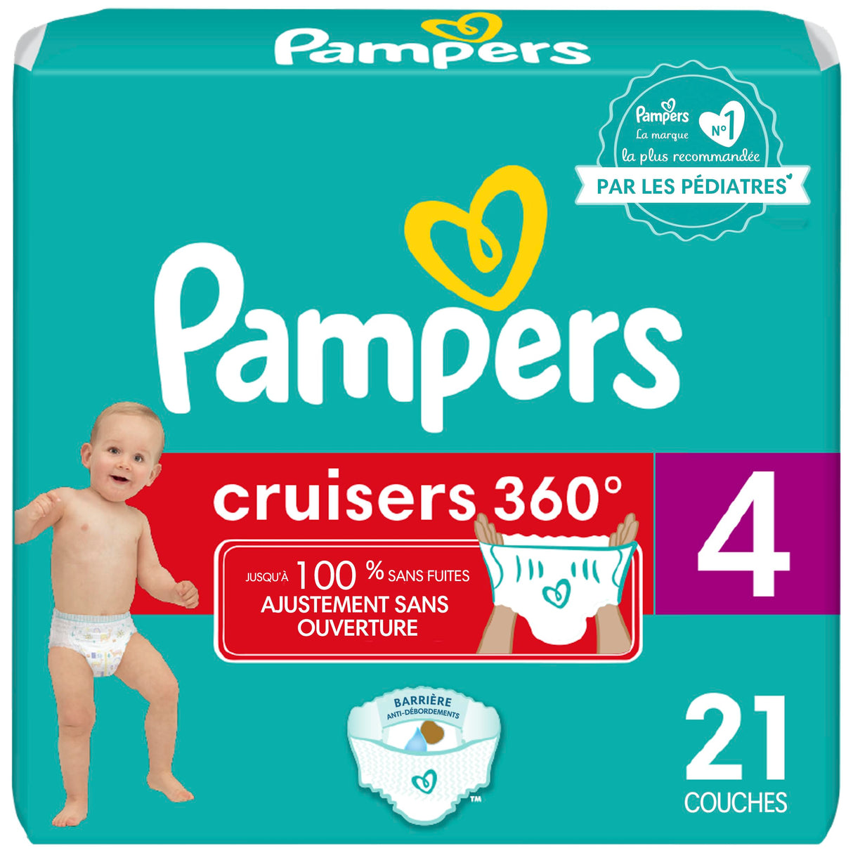Pampers Diapers - Cruisers 360 - Size 6, 48 Count, Babyproof up to 100% Leakproof Pull-On Diaper