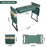RAIN SPIRIT Garden Kneeler and Seat with Thicken & Widen Soft Kneeling Pad,Heavy Duty Gardening Bench Kneeler and seat Foldable Gardening Stool with 2 Tool Pouches，Gifts for Women, Seniors, Mom & Dad