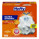 Hefty Ultra Strong Tall Kitchen Trash Bags, Citrus Twist Scent, 13 Gallon, 110 Count