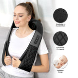 Shiatsu Neck and Back Massager with Heat - Deep Tissue 4D Kneading Shoulder Massage Pillow for Back, Neck and Shoulder, Body Muscle Pain Relief, Use at Home, Office, Car - Gifts for Women Men Dad Mom