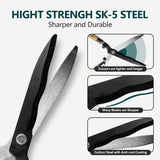 Berry&Bird Garden Hedge Shears,19.88''Heavy Duty Pruning Shear for Trimming Borders and Bushes, Manual Hedge Clippers with Wooden Handles & Carbon Steel Sharp Blades Gardening Scissors