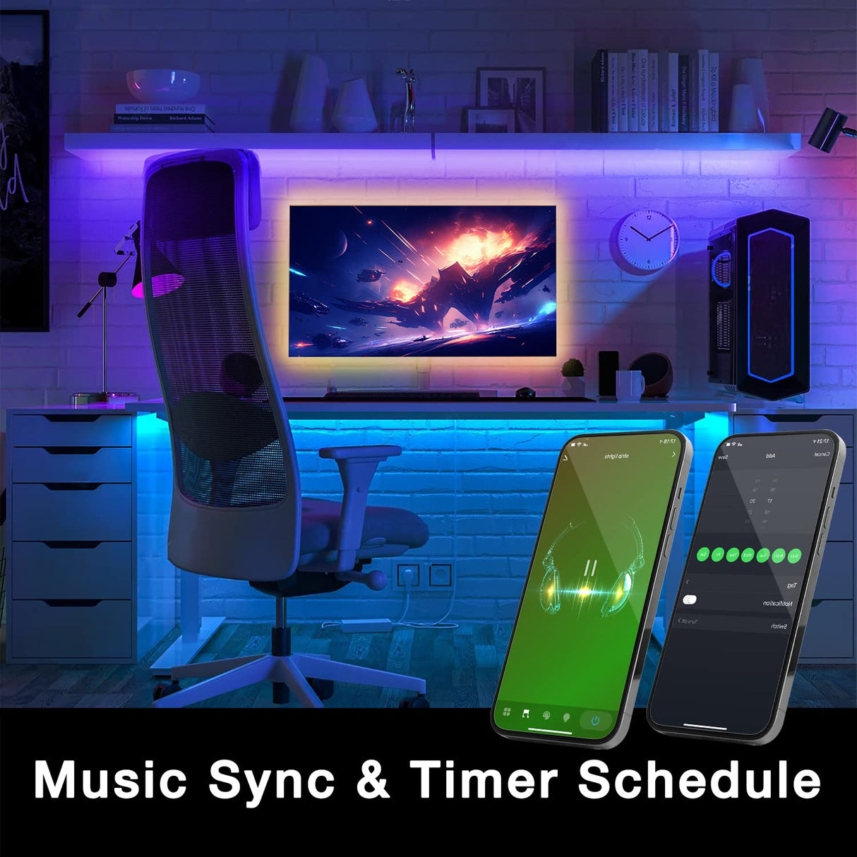 DAYBETTER Smart WiFi Led Lights 100ft, Tuya App Controlled Led Strip Lights, Work with Alexa and Google Assistant, Timer Schedule, Color Changing Led Lights for Bedroom Party Kitchen