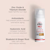 EltaMD UV Elements Tinted Moisturizer with Broad-Spectrum SPF 44, Mineral Face Sunscreen, Water-Resistant, Oil-Free, Face Moisturizer 2.0 oz Airless Pump (2 pack)