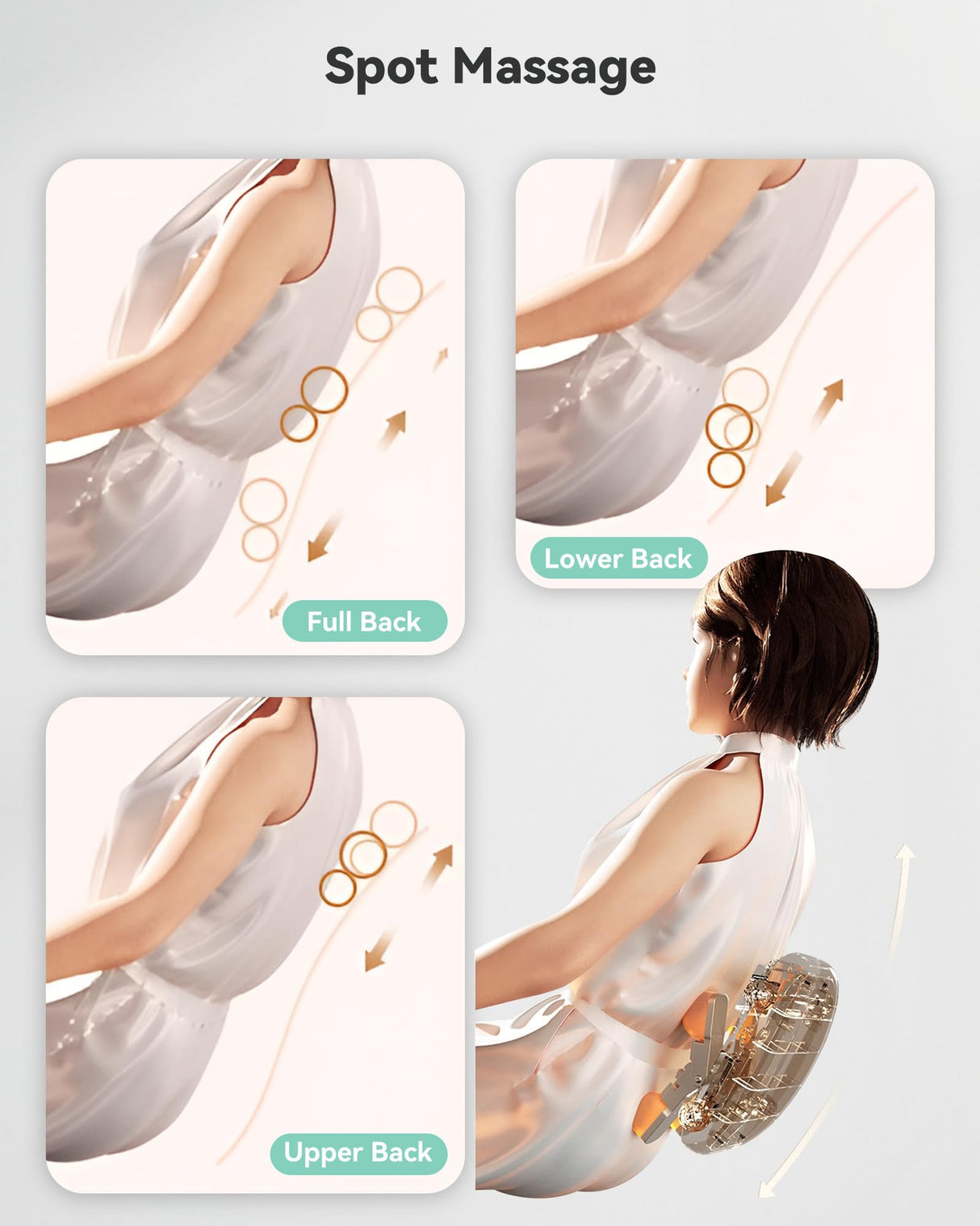 Snailax Shiatsu Neck and Back Massager with Heat, Upgraded Massage Chiar Pad with Compression, Vibration, Chair Seat Massager for Home, Office, Gifts for Men, Women